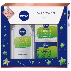 Nivea Urban Skin Defence denný krém 50 ml + Urban Skin Detox nočný krém 50 ml + Urban Skin Detox micelárna voda 400 ml, kozmetická sada