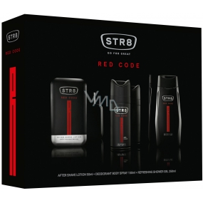 Str8 Red Code voda po holení 50 ml + dezodorant sprej 150 ml + sprchový gél 250 ml, kozmetická sada