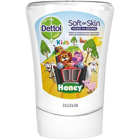 Dettol Kids Zoo Med tekuté mydlo do bezdotykového dávkovače mydla náhradná náplň 250 ml