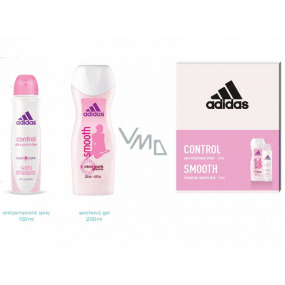 Adidas Control Smooth antiperspirant dezodorant sprej pre ženy 150 ml + sprchový gél 250 ml, kozmetická sada