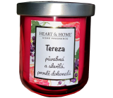 Heart & Home Svieža sójová sviečka s vôňou grapefruitu a čiernych ríbezlí s názvom Tereza 110 g