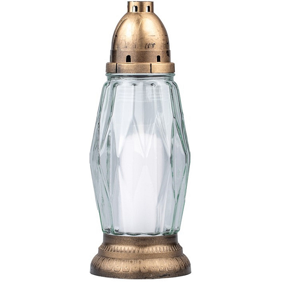 Bolsius Sklenená lampa zlatý uzáver 28 cm 120 g