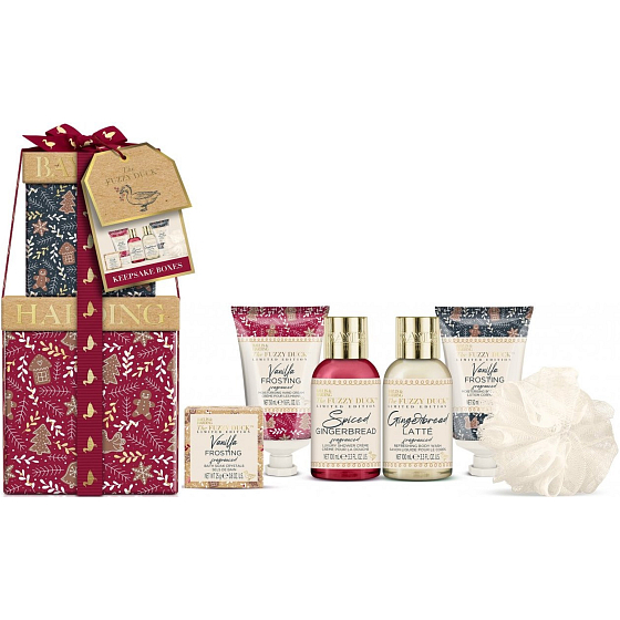 Baylis & Harding Winter Kingdom sprchový krém 100 ml + sprchový gél 100 ml + telové mlieko a krém na ruky 50 ml + krém na ruky 50 ml + kryštály do kúpeľa 25 g + telová hubka, kozmetická sada pre ženy
