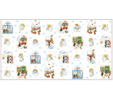 Vianočný baliaci papier České Vianoce 70 x 200 cm Bieli anjeli, koledníci