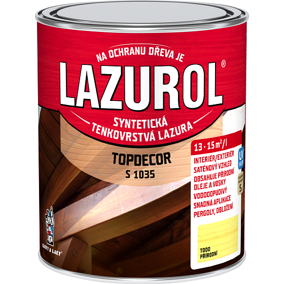 Lazurol Topdecor S1035 tenkovrstvá lazúra na drevo T000 prírodná, 750 ml