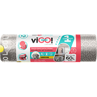 viGO! Premium vrecká na odpad zatahovacie, 30 µ, 71 × 64 cm, 60 l, 10 ks