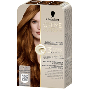 Schwarzkopf Creme Supreme farba na vlasy 7-7 meďená blond 60 ml