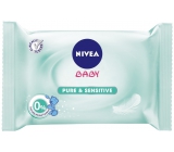 Nivea Baby Pure & Sensitive čistiace obrúsky pre citlivú pokožku pre deti 63 kusov