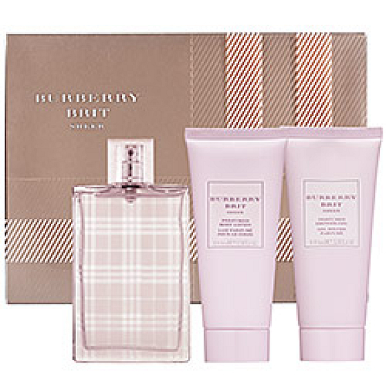 Burberry Brit Sheer toaletná voda 100 ml + telové mlieko 100 ml + sprchový gél 100 ml, pre ženy darčeková sada