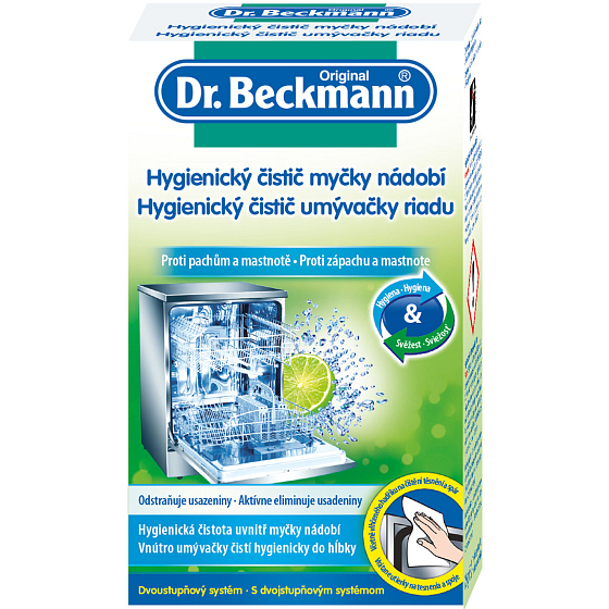Dr. Beckmann Hygienický čistič umývačky riadu 75 g + 1 vlhčená utierka