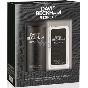 David Beckham Respect parfumovaný deodorant sklo pre mužov 75 ml + dezodorant sprej 150 ml, kozmetická sada