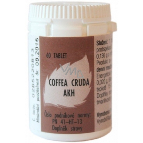 AKH Coffea Cruda homeopatický doplnok stravy pomáha k sústredeniu, proti bolesti, búšeniu srdca 60 tabliet