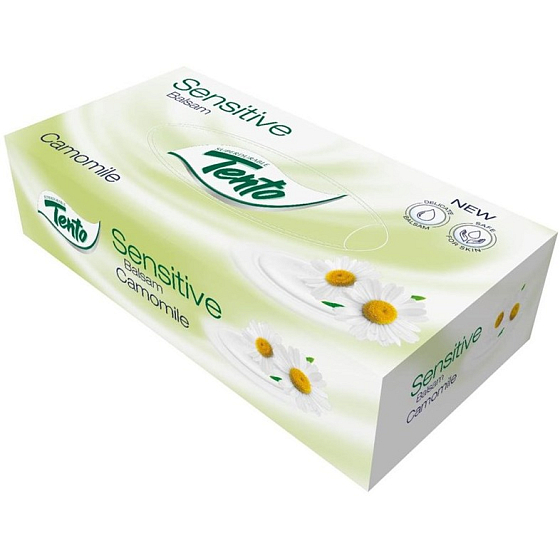 Tento Sensitive Balsam Camomile - Harmanček hygienické vreckovky 3 vrstvové 70 kusov
