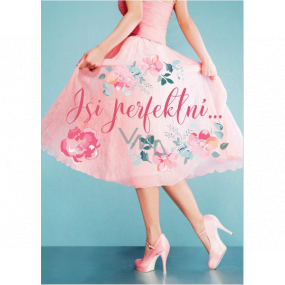 Albi Hracie prianie do obálky Ružové retro šaty Si perfektná 14,8 x 21 cm