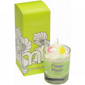Bomb Cosmetics Flower Power - prírodná, ručne vyrábaná sviečka v skle s vôňou Flower Power horí až 35 hodín