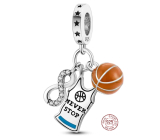 Prívesok zo striebra 925 Basketbal - nekonečná láska 3v1, náramok prívesok šport
