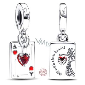 Charm Striebro 925 Disney Alenka v ríši divov 2v1 Srdcová kráľovná, prívesok na náramok rozprávka
