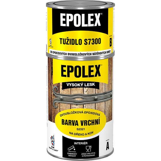 EPOLEX FARBA VRCHNÁ S2321 epoxidová dvousložková na drevo, kov, murovanie, 1000 biela, 700 g + tužidlo 240 g