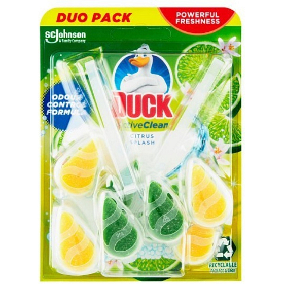 Duck Active Clean Citrus Splash WC záves do toalety, 2 × 38,6 g