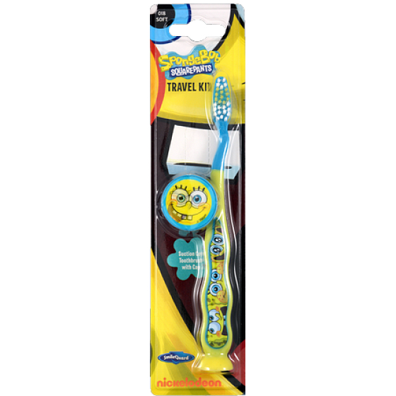 SpongeBob Soft 3D zubná kefka pre deti s krytkou