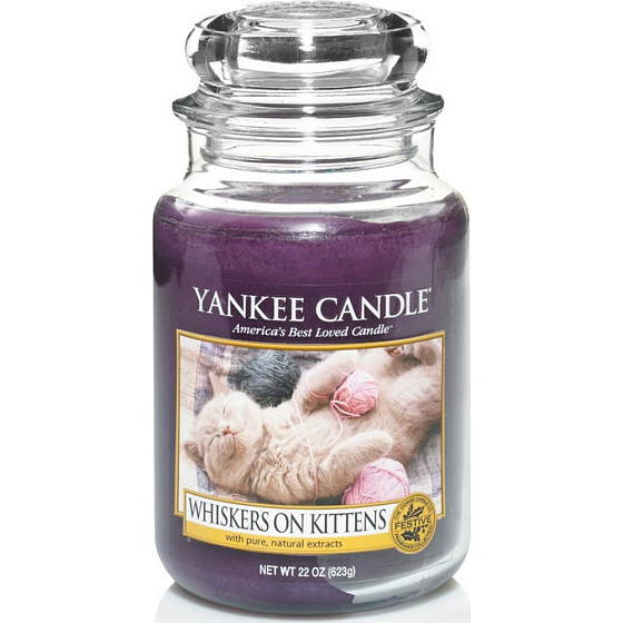 Yankee Candle Whiskers on Kittens - Mačacie fúziky vonná sviečka Classic veľká sklo 623 g