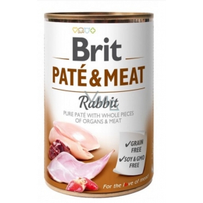 Brit Paté & Meat Králik a kurča čisté masové paté kompletné krmivo pre psov 400 g