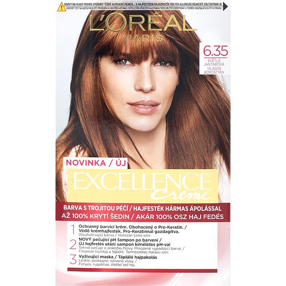 Loreal Paris Excellence Creme farba na vlasy 6.35 Světlá jantárová