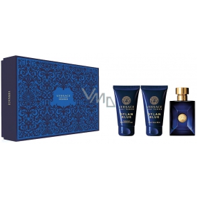 Versace Dylan Blue toaletná voda pre mužov 50 ml + sprchový gél 50 ml + balzam po holení 50 ml, darčeková sada