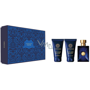 Versace Dylan Blue toaletná voda pre mužov 50 ml + sprchový gél 50 ml + balzam po holení 50 ml, darčeková sada