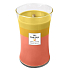 Woodwick Trilogy Tropical Sunrise - Tropický východ slnka vonná sviečka s dreveným knôtom a viečkom sklo veľká 609 g