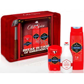 Old Spice Captain dezodorant stick 50 ml + 2v1 sprchový gel 250 ml + voda po holení 100 ml + plechový box, kozmetická sada pre mužov