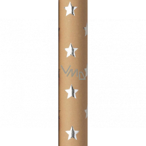 Zowie Darčekový baliaci papier 70 x 150 cm Vianočný Shining Moments prírodné so striebornými hviezdičkami