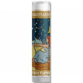 Crazy Rumors Zodiac Strelec balzam na pery s príchuťou citrusov, korenia a lesného ovocia 4,4 ml