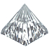 Krištáľové sklo Pyramída ryhovaná 40 mm krištáľ - ťažítko