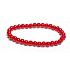 Koralovo červený náramok elastický prírodný kameň, guľôčka 6 mm / 16 - 17 cm