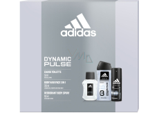 Adidas Dynamic Pulse toaletná voda 50 ml + dezodorant v spreji 150 ml + sprchový gél 250 ml, darčeková sada pre mužov