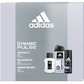 Adidas Dynamic Pulse toaletná voda 50 ml + dezodorant v spreji 150 ml + sprchový gél 250 ml, darčeková sada pre mužov