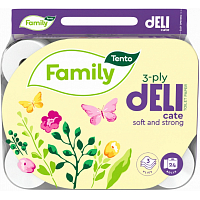 Tento Family Delicate toaletný papier 117 útržkov 3 vrstvy 24 kusov