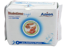 Biointimo Night Anion denné hygienické vložky 8 ks