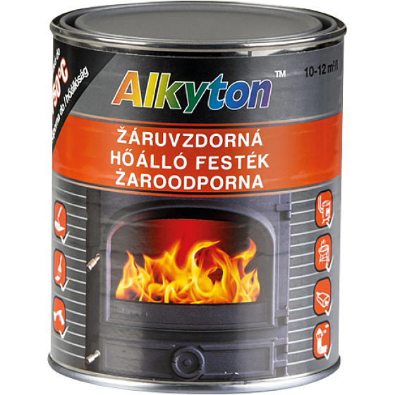Dupli-Color Alkyton žiaruvzdorná farba do 750 °C, čierna, 250 ml