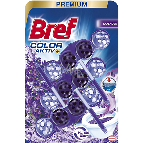 Bref WC Purple Aktiv Levanduľa, WC blok v kuličkách, vôňa levandule, 3 x 50 g