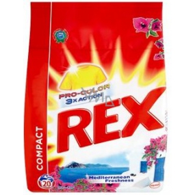Rex 3x Action Mediterranean Freshness Pro-Color prášok na pranie farebnej bielizne 20 dávok 1,5 kg