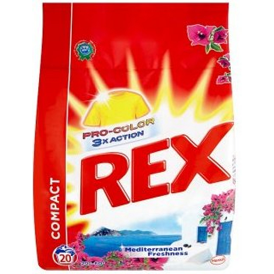 Rex 3x Action Mediterranean Freshness Pro-Color prášok na pranie farebnej bielizne 20 dávok 1,5 kg
