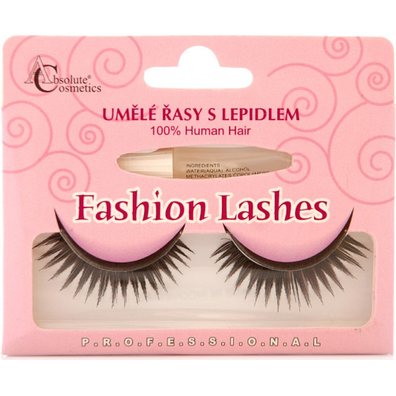 Absolute Cosmetics Fashion Lashes Umelé nalepovacie riasy stredne dlhé obloučkové čierne s lepidlom 047 čierne 1 pár