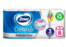 Zewa Deluxe Aqua Tube Delicate Care Toaletný papier 150 útržkov 3-vrstvový 8 ks, splachovací