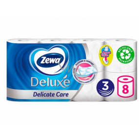 Zewa Deluxe Aqua Tube Delicate Care Toaletný papier 150 útržkov 3-vrstvový 8 ks, splachovací