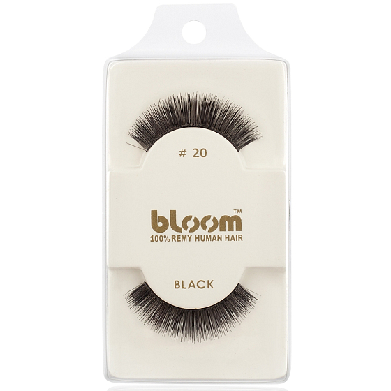 Bloom Natural nalepovacie riasy z prírodných vlasov obloučkové čiernej č. 20 1 pár