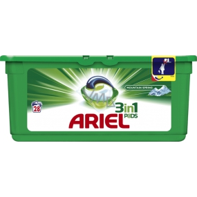 Ariel 3v1 Mountain Spring gélové kapsule na pranie bielizne 28 kusov 837,2 g