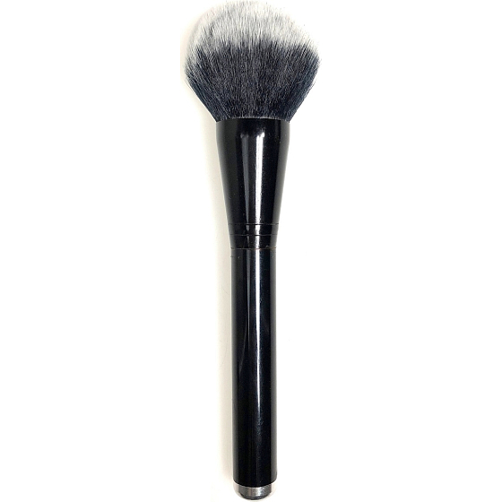 Kozmetický štetec so syntetickými štetinami na púder čierny 20 cm 30790