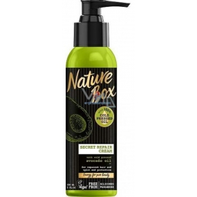 Nature Box Avokádo Regeneračný krém na vlasy prírodné pre všetky typy vlasov, bez fixácie sa 100% za studena lisovaným olejom, vhodné pre vegánov dávkovač 150 ml